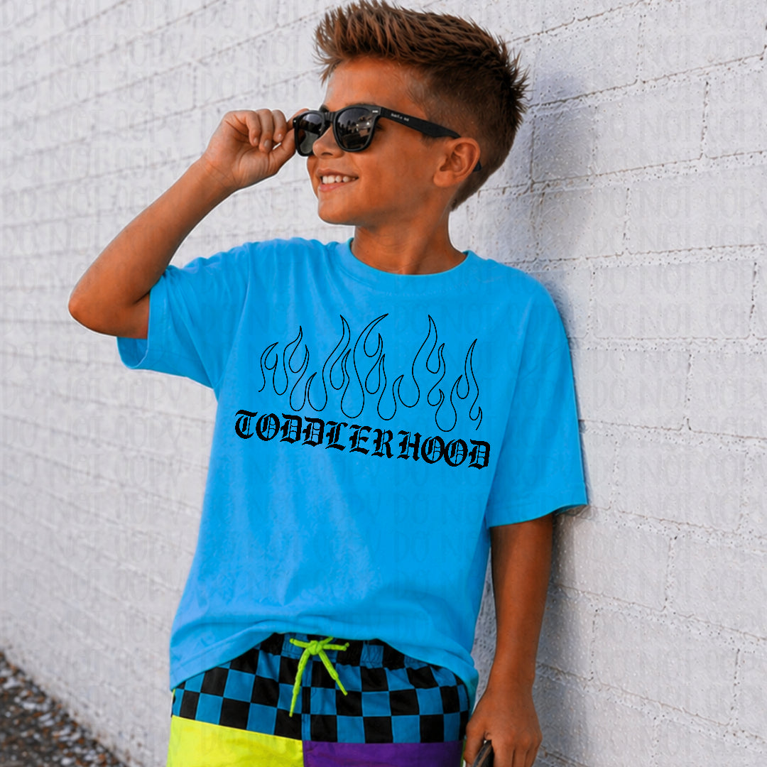 Toddlerhood linework flame BLACK (Mayhem) DTF transfer