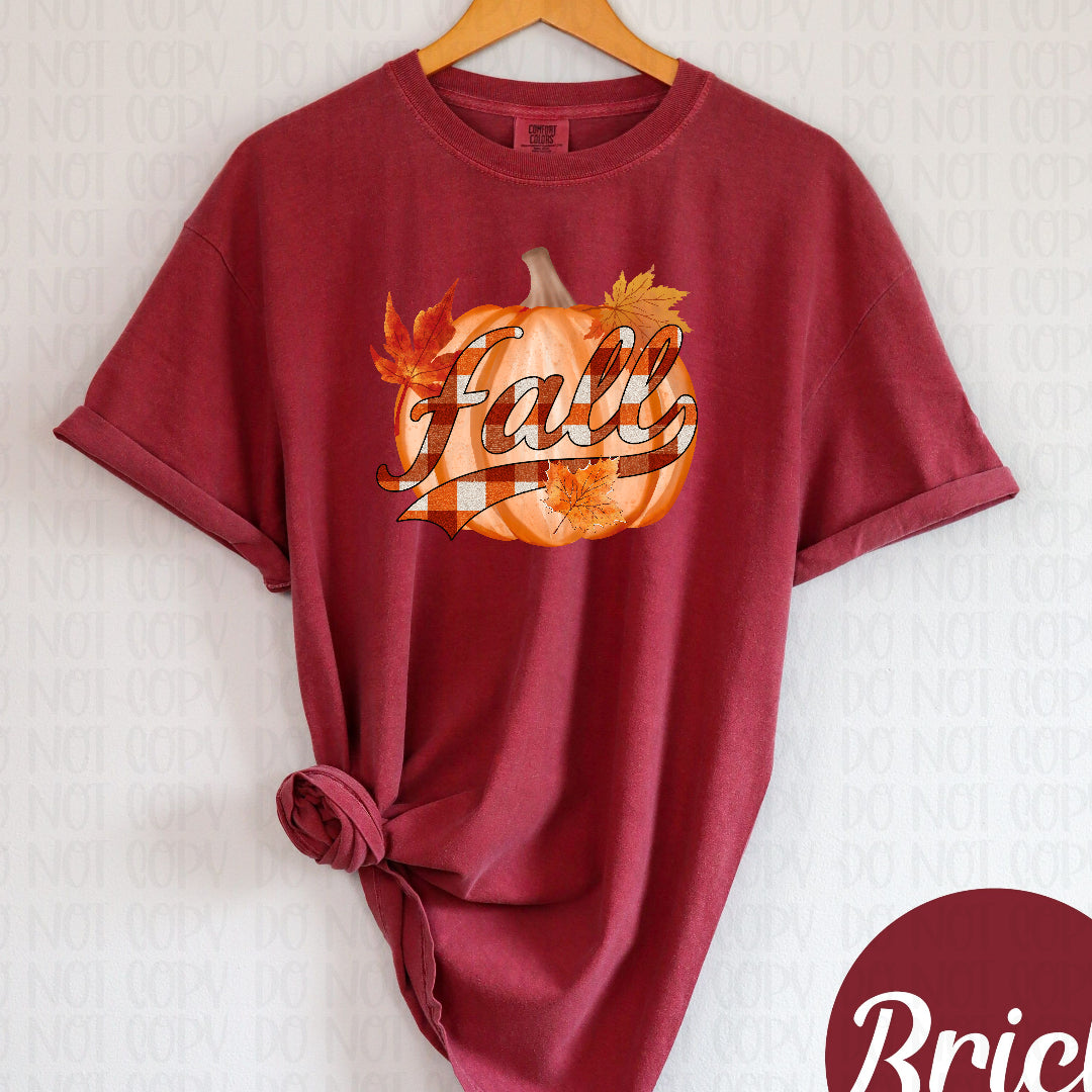 Fall red and orange plaid filled (CC) DTF Transfer
