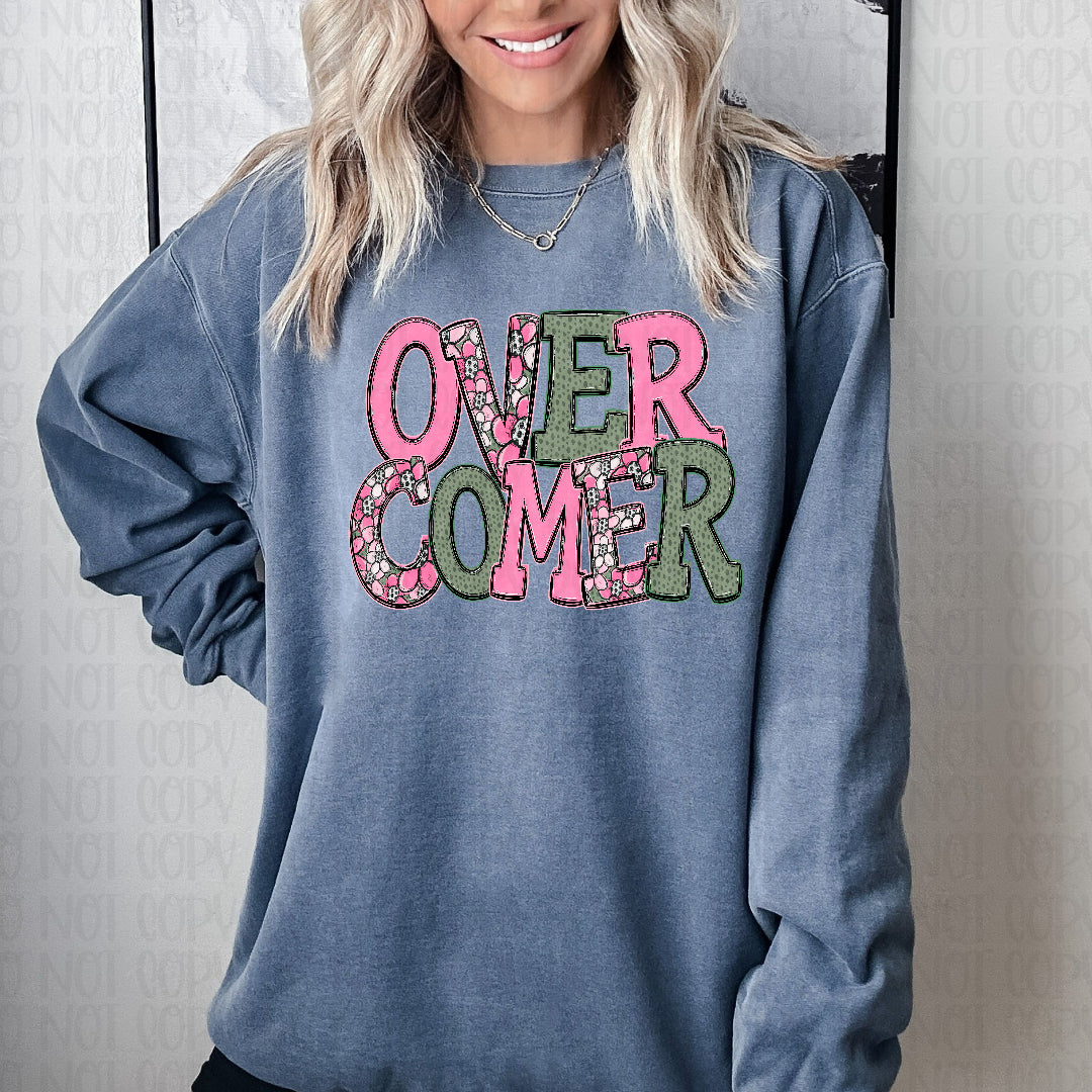 Overcomer pink and green (Renewed) DTF Transfer