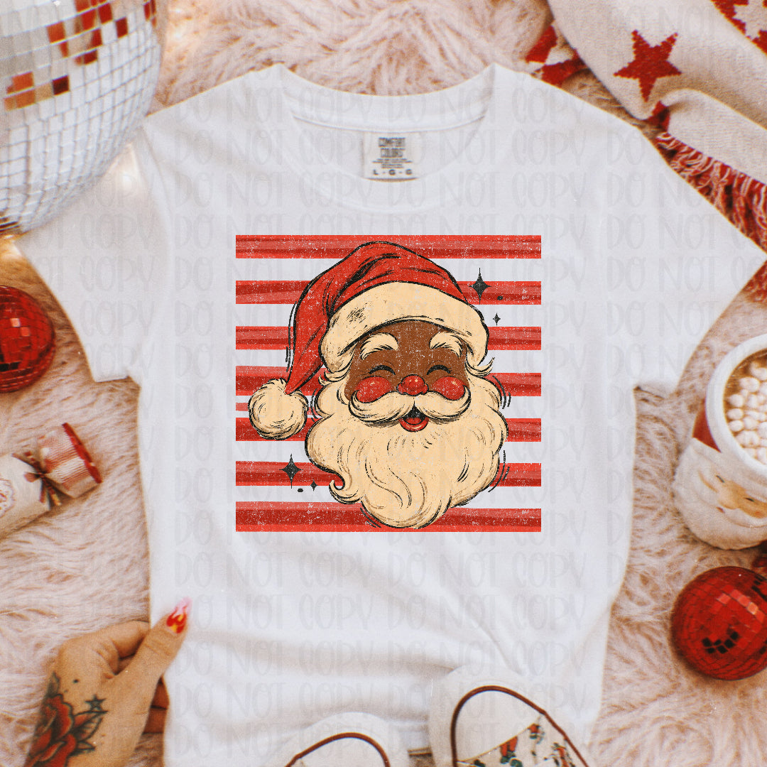 Vintage Santa head 2 red stripes (Scarlow) DTF Transfer