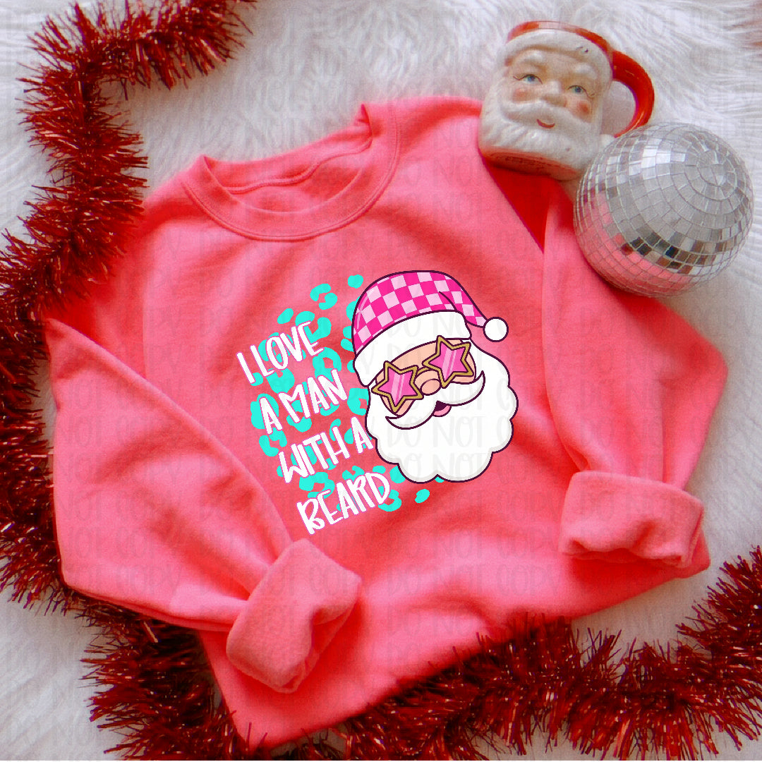 I love a man with a beard santa (CC) DTF Transfer