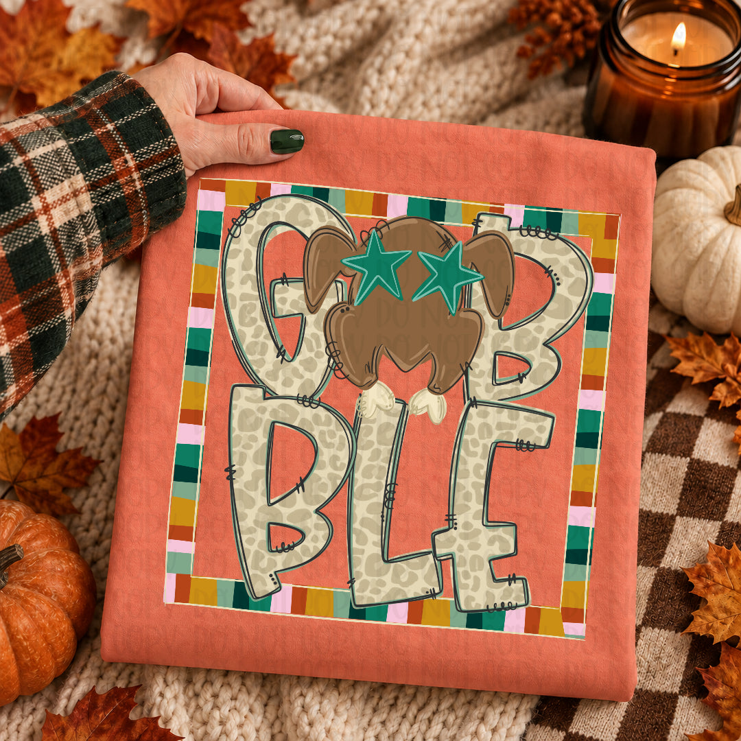 Gobble leopard with colorful frame (Craft) DTF Transfer