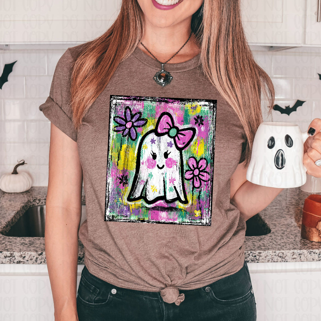 ghost green yellow and purple brushstroke frame (Texas Gal) DTF Transfer