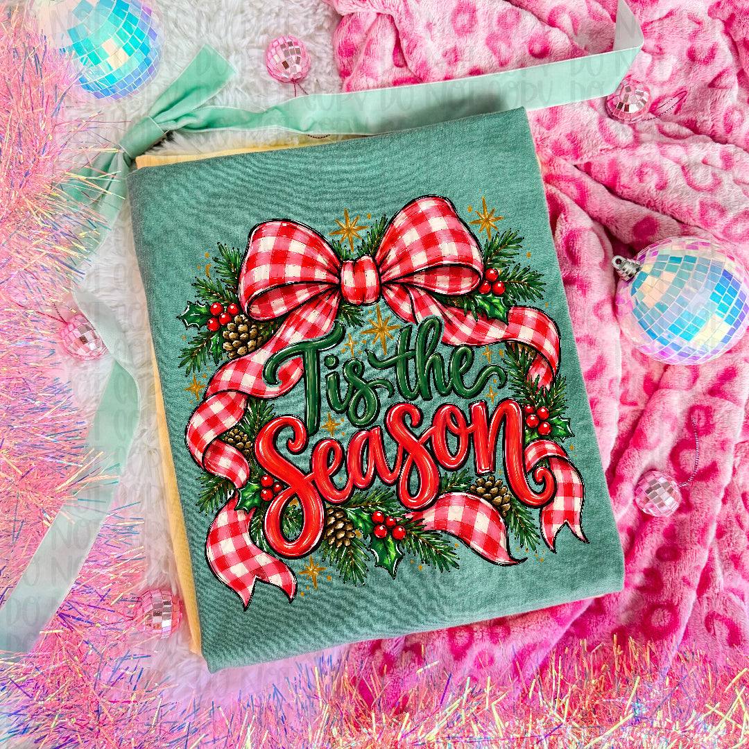 Tis the season gingham bow (PH) DTF Transfer