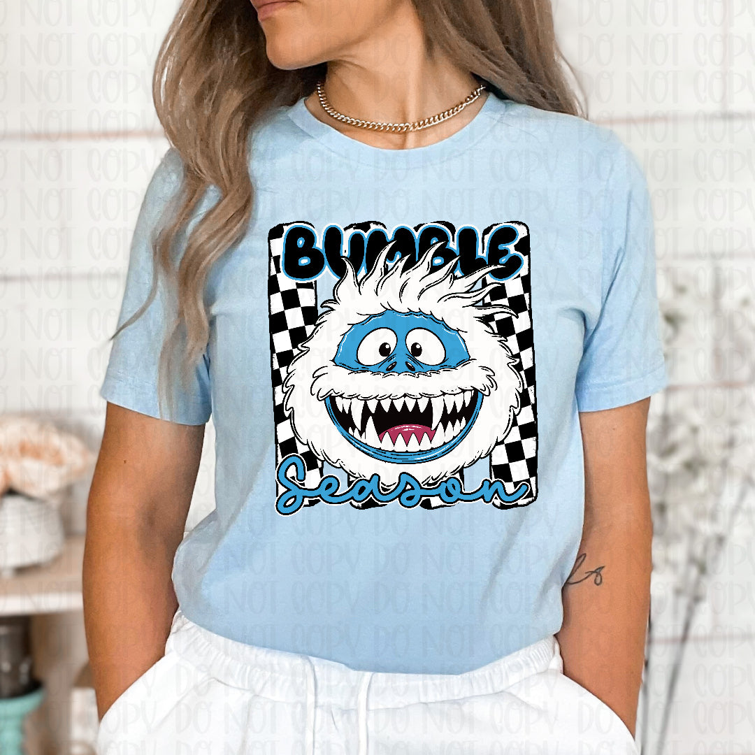 Bumble season black and white checkered stripes (C's) DTF Transfer