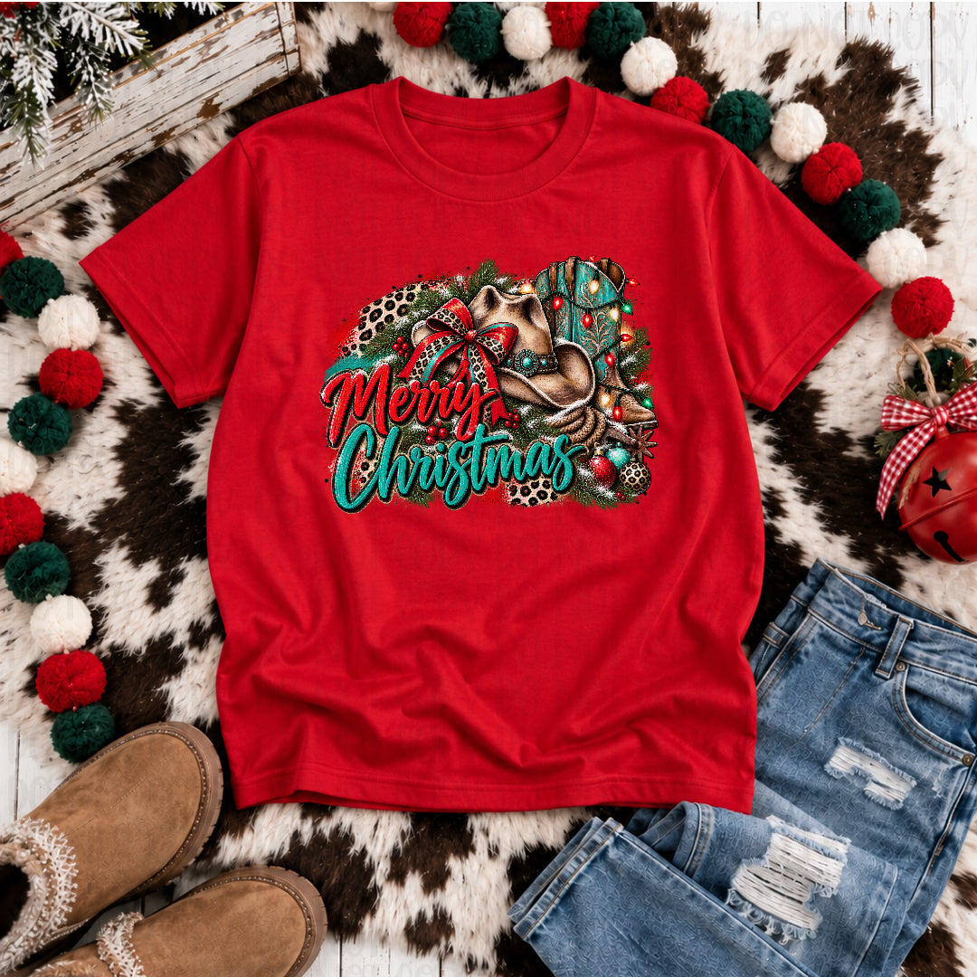 Merry Christmas western DTF Transfer