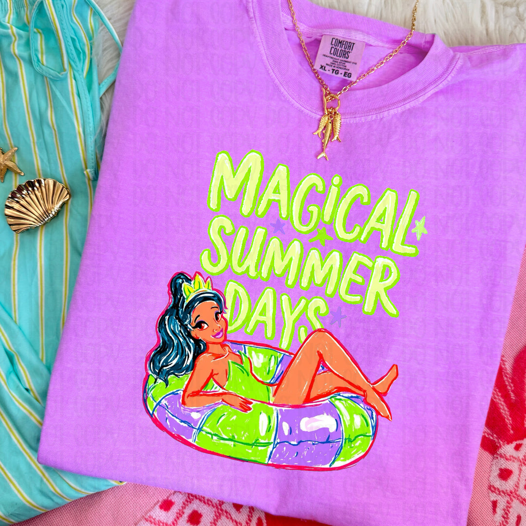 Magical summer days princess black hair (SSD) DTF Transfer