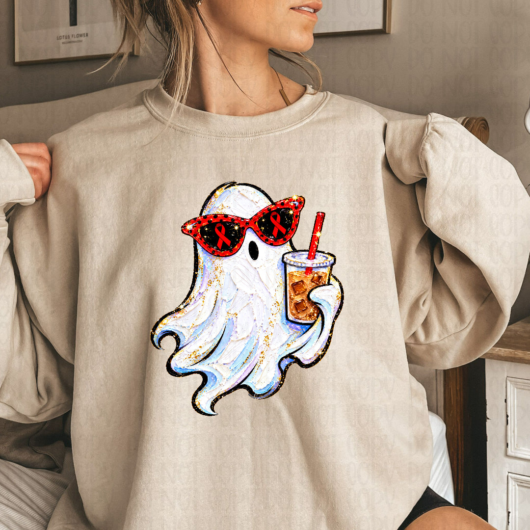 Ghostie faux painted red ribbon sunglasses (Crafti) DTF Transfer