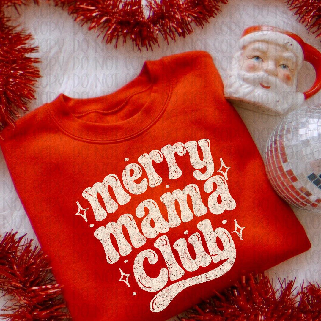Merry mama club WHITE (Scarlow) DTF Transfer