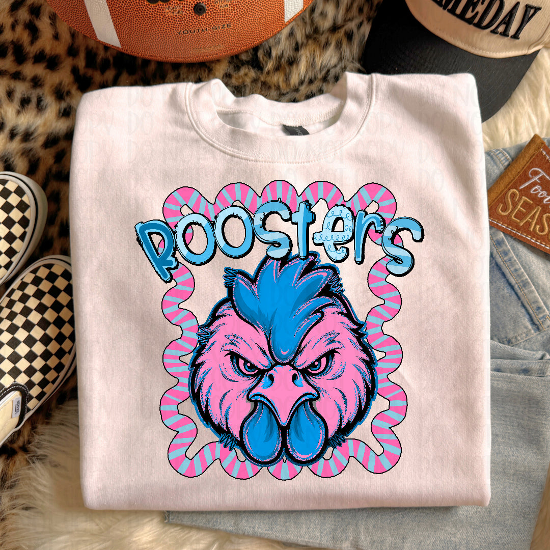 Roosters whimsy frame (Kayndi) DTF transfer