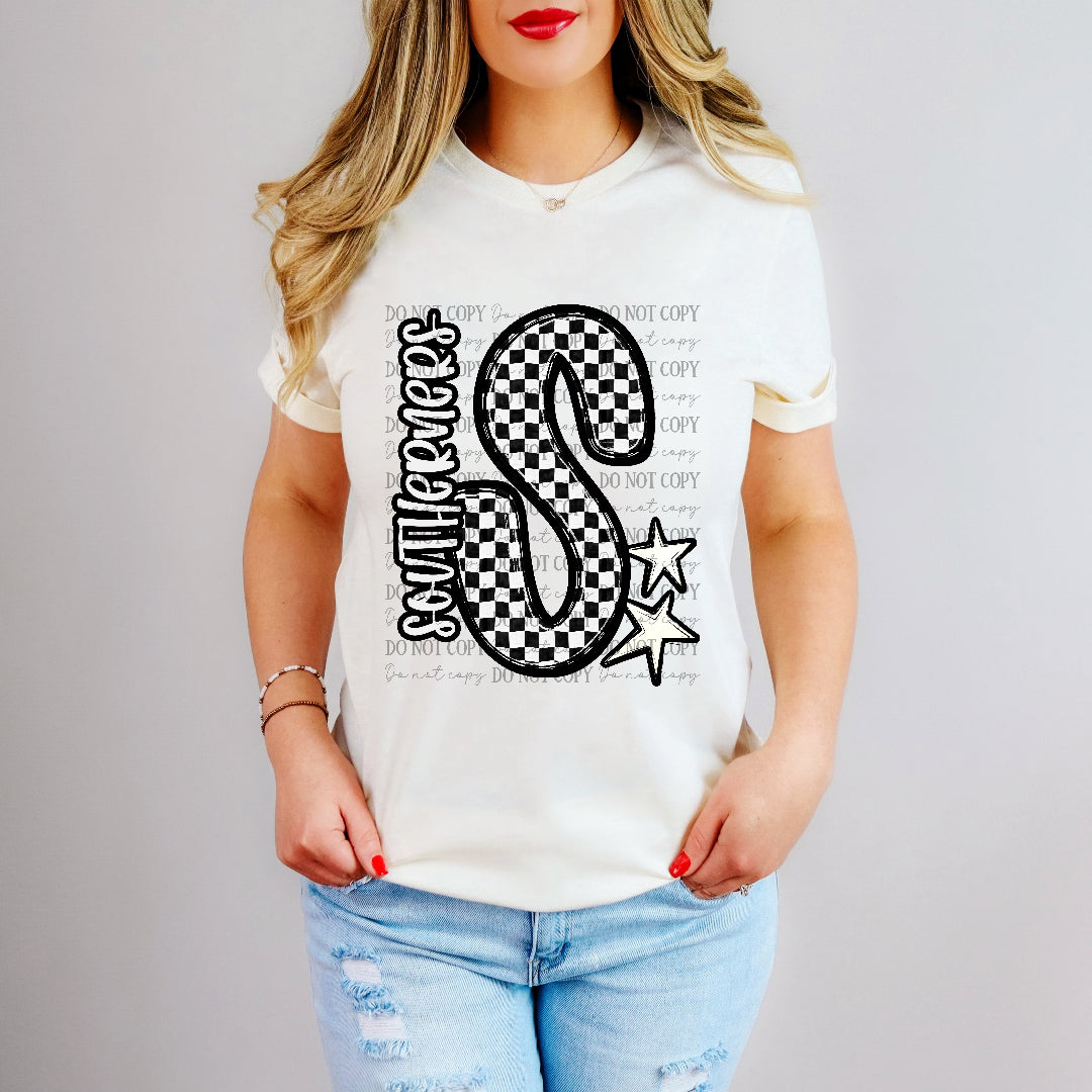 southerners checker crush initial (Caplinger) DTF transfer