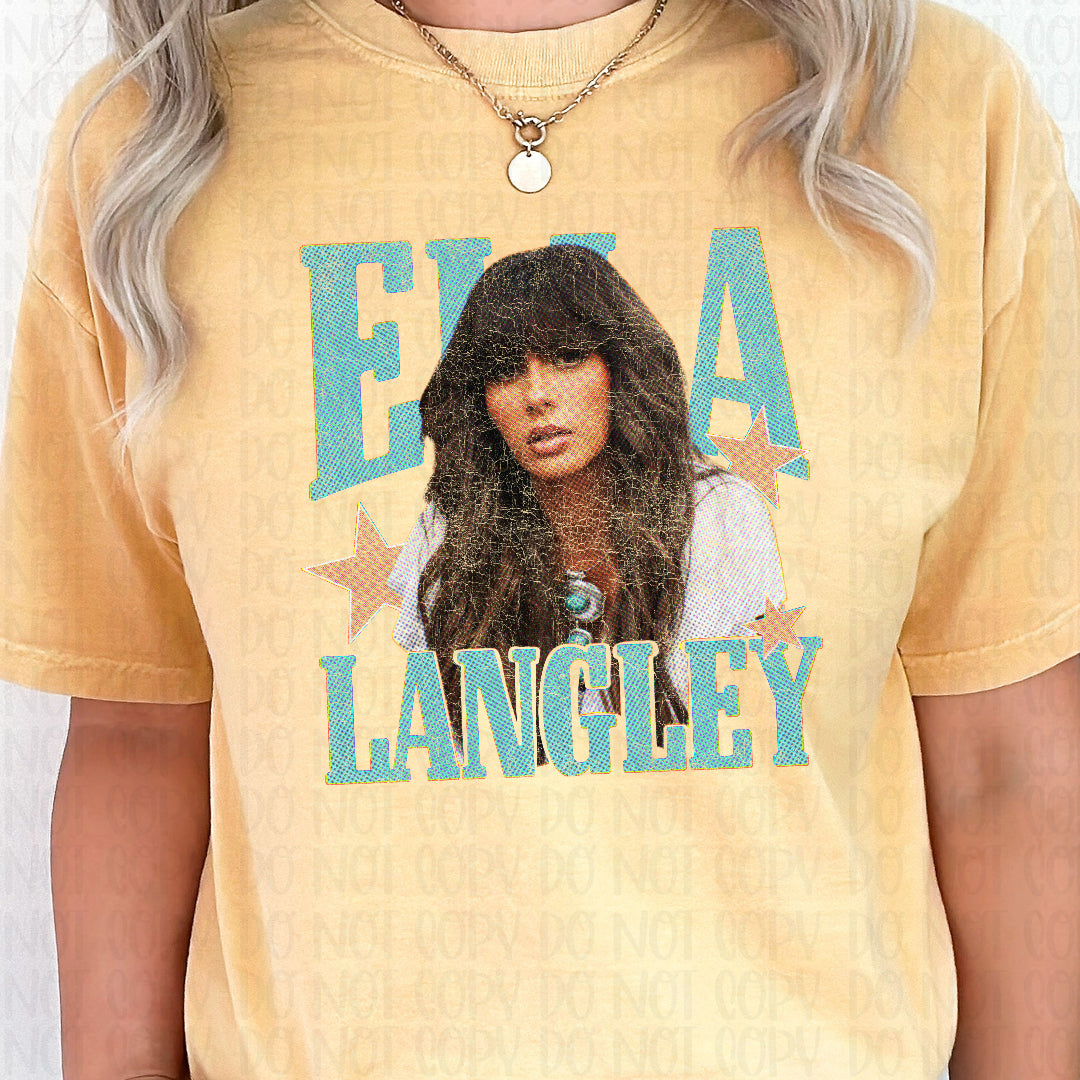 Ella blue font (Scarlow) DTF Transfer