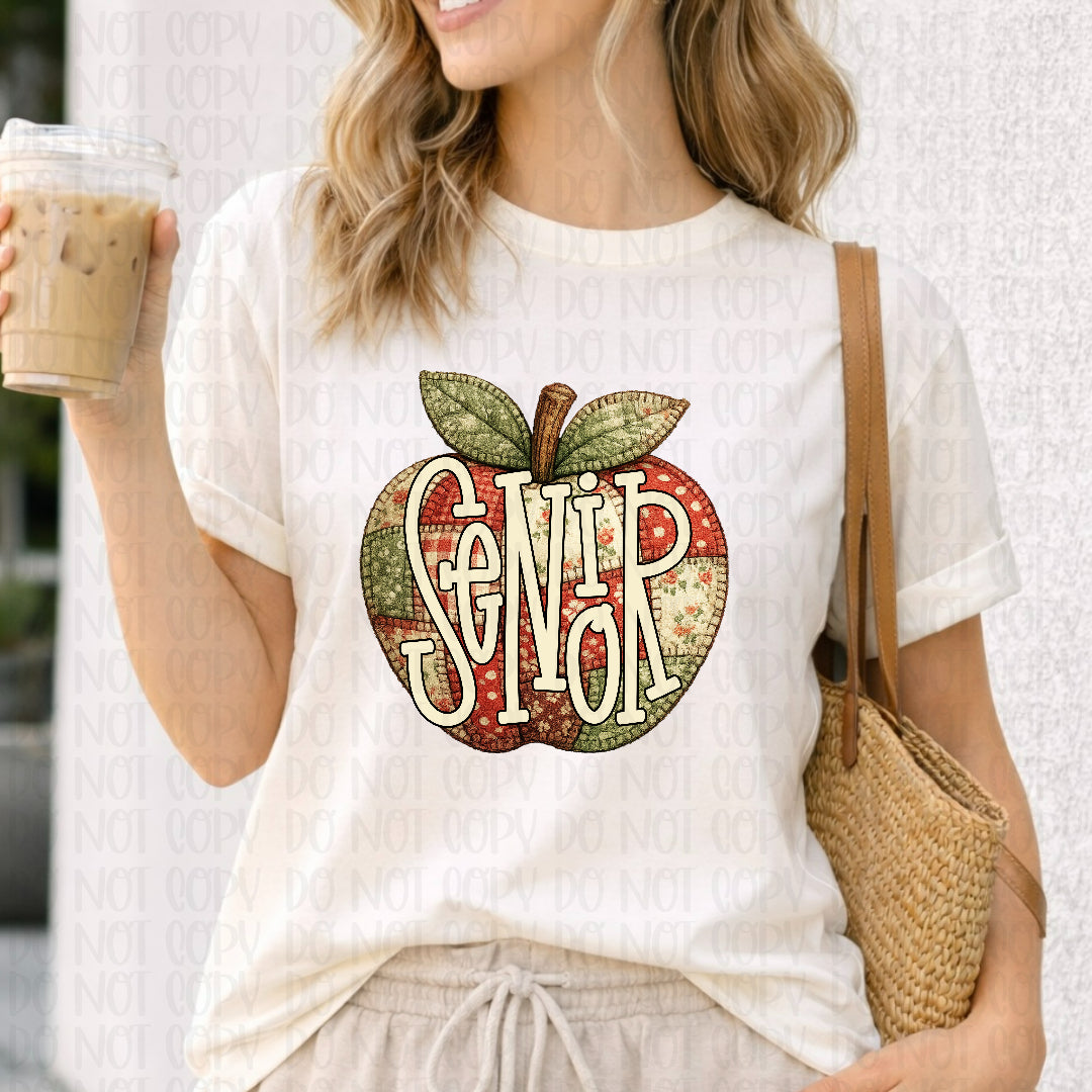 Senior patchwork apple (City) DTF Transfer