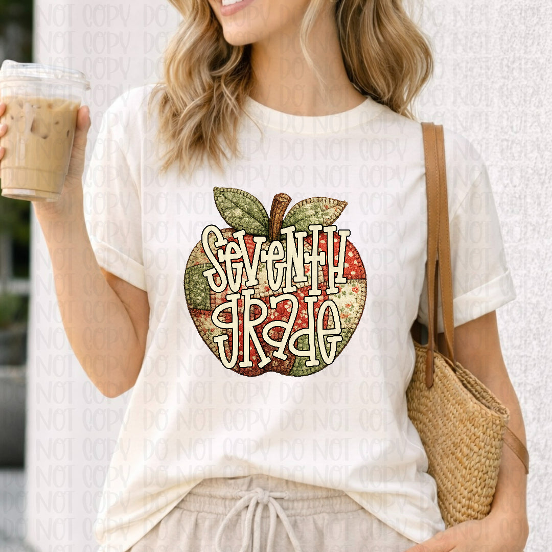 Seventh grade patchwork apple (City) DTF Transfer