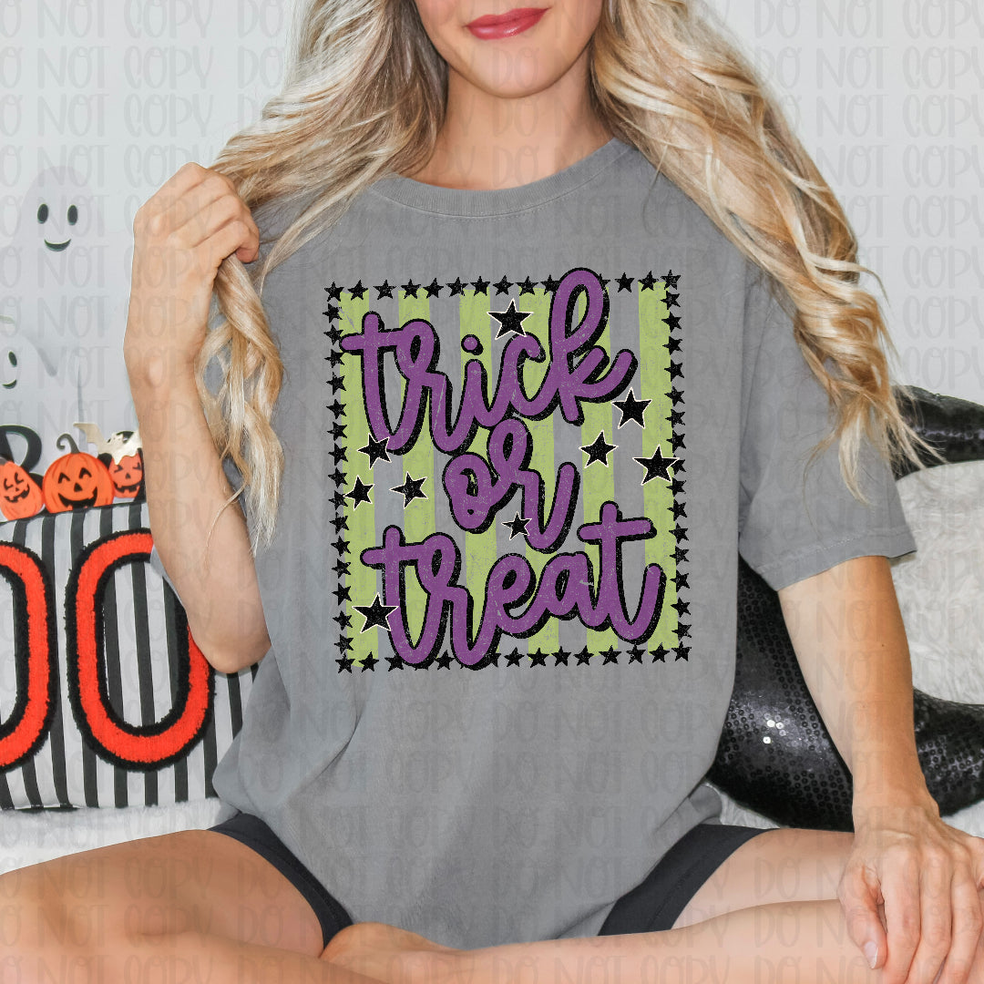 Trick or treat black star frame (Scarlow) DTF Transfer