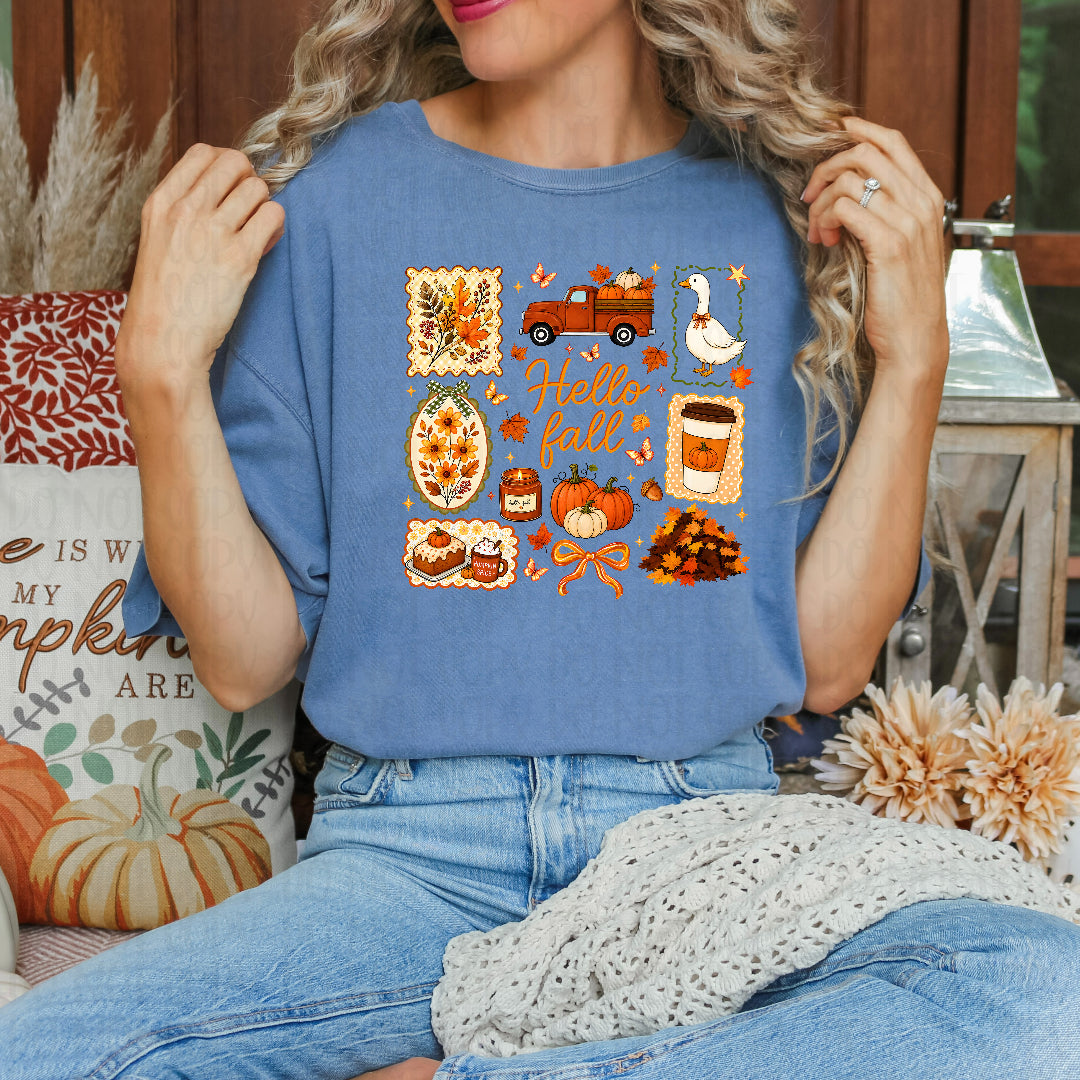 Hello fall collage fall items DTF Transfer