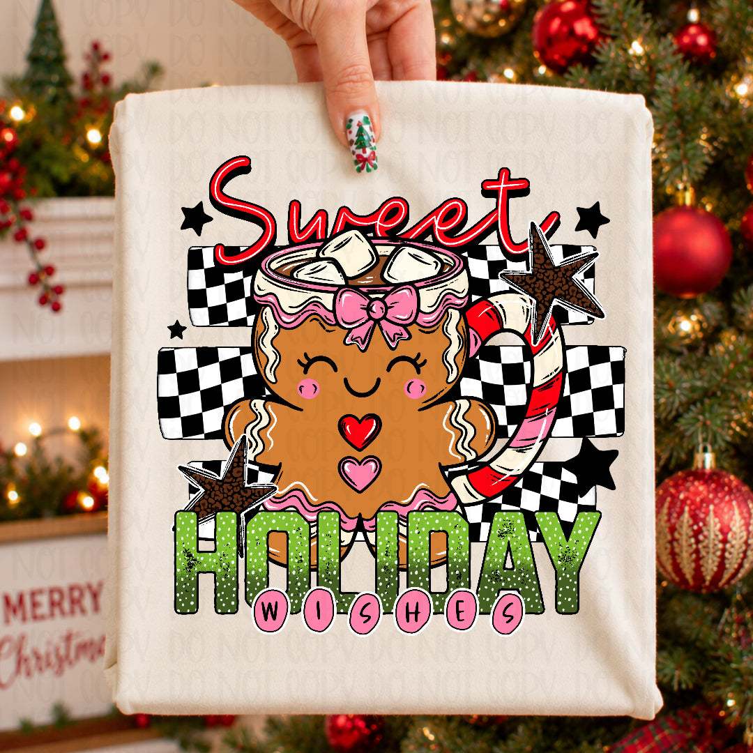 Sweet holiday wishes gingerbread mug (CST) DTF Transfer