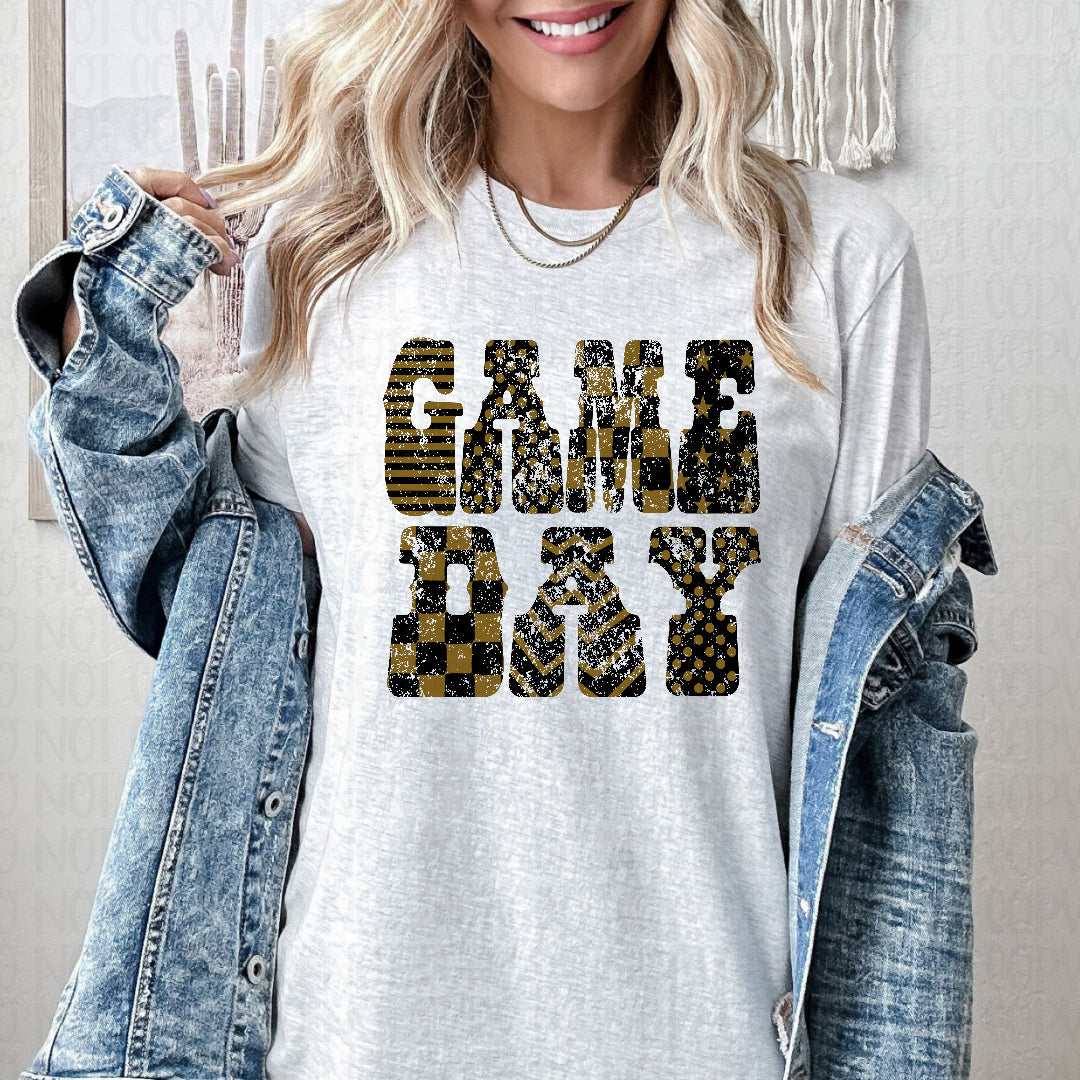 Game day distressed brown and black (Crafti) DTF