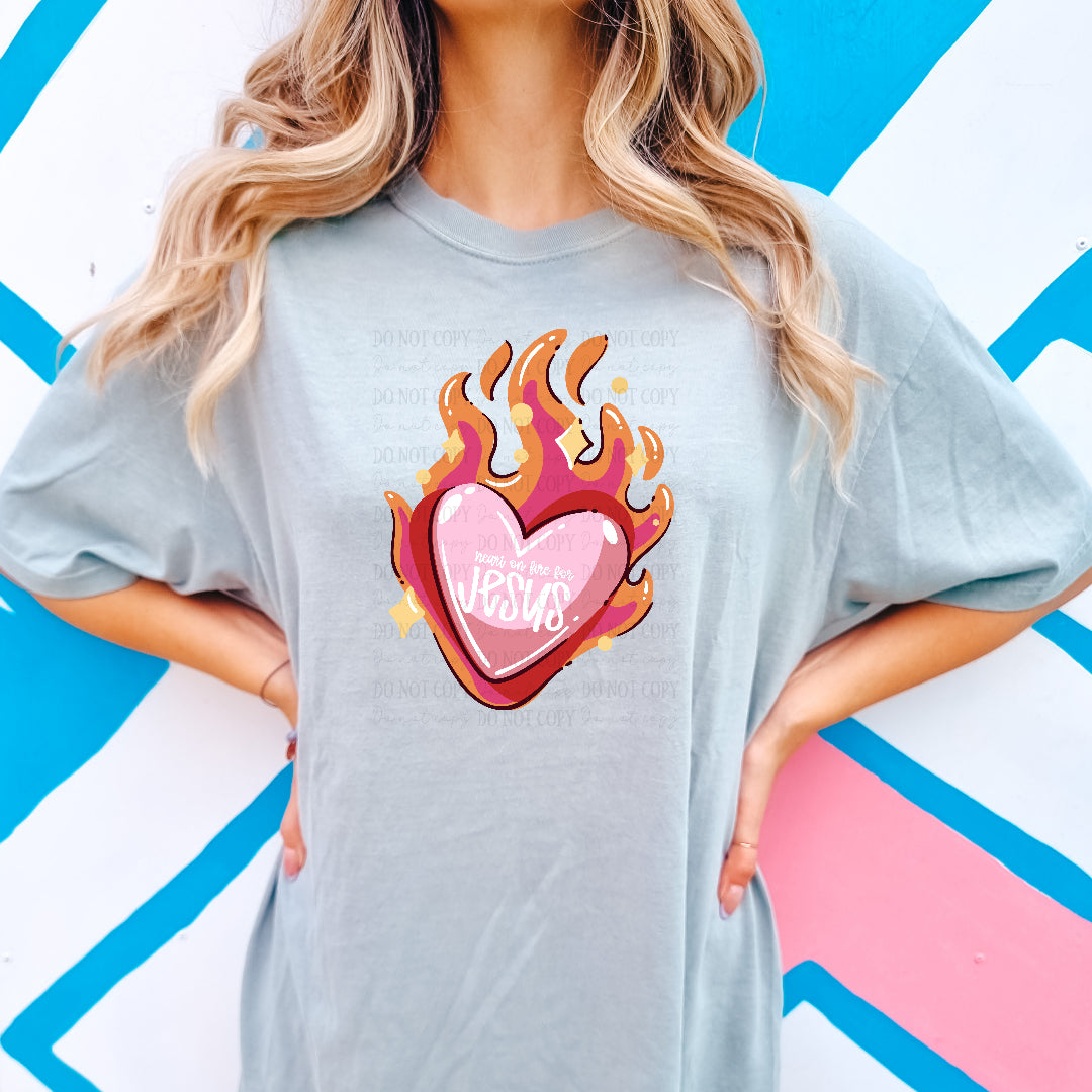 Heart on fire for Jesus (OHDD) DTF Transfer