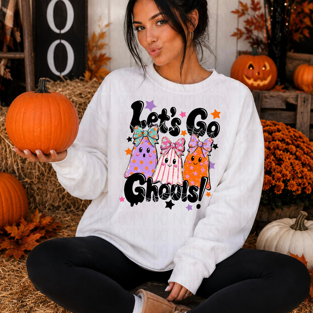 Let's go ghouls ghost trio with bows (Crafti) DTF Transfer