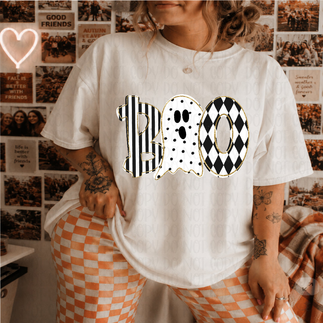 Boo black and white patterns (Craft) DTF Transfer
