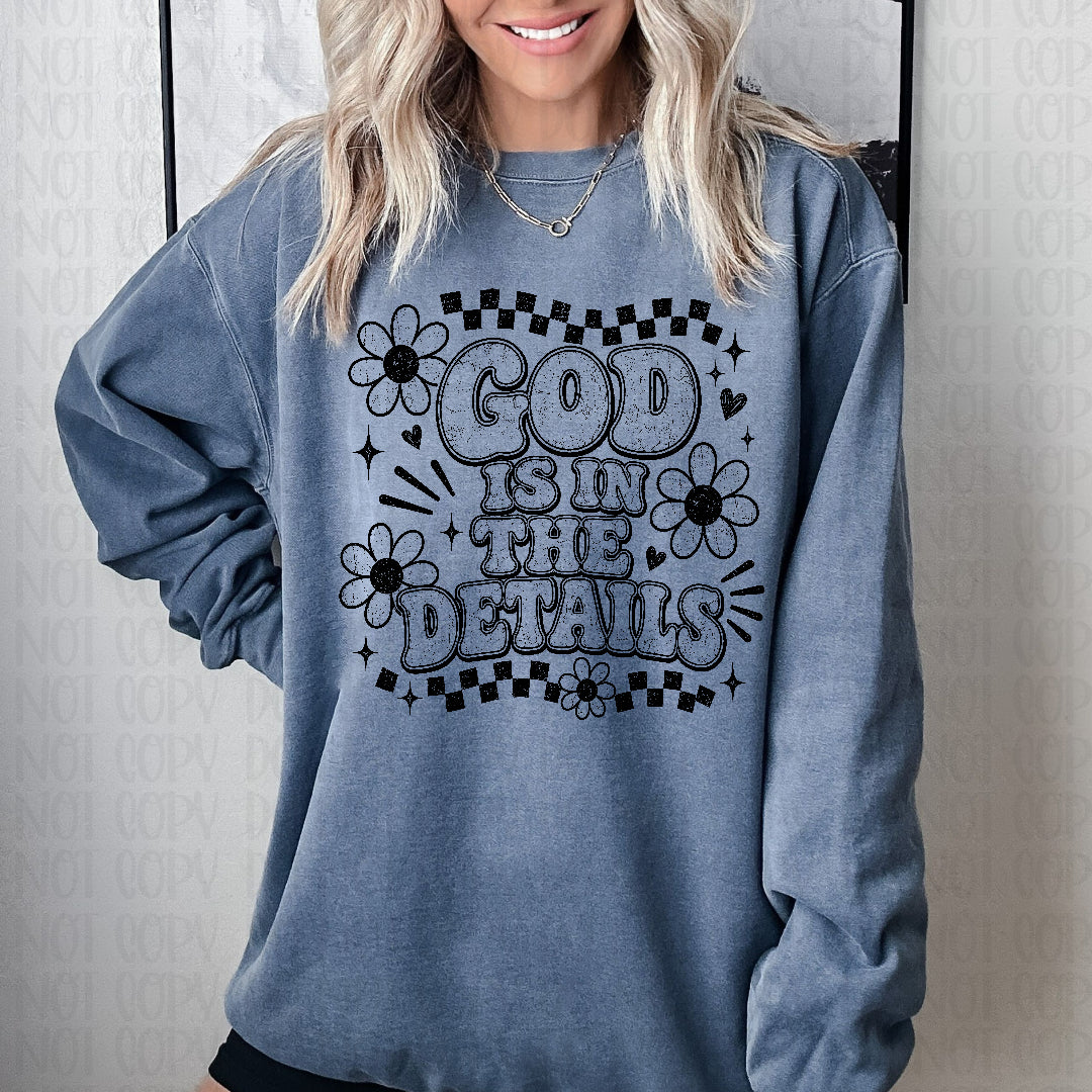 God is in the details BLACK (Texas Gal) DTF transfer