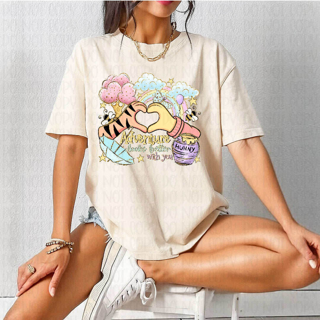 Adventure looks better with you tiger and honey bear (Cstage) DTF Transfer
