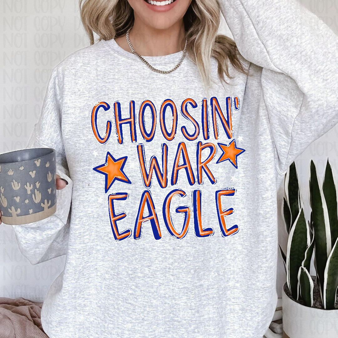 Choosin' war eagles blue and orange (JBD) DTF Transfer