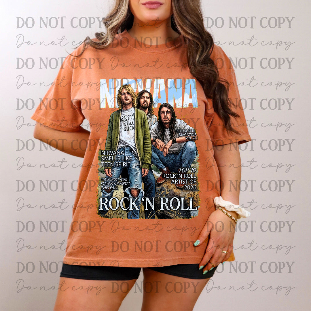 smells like teen spirt- rock and roll magazine cover (CC) DTF Transfer