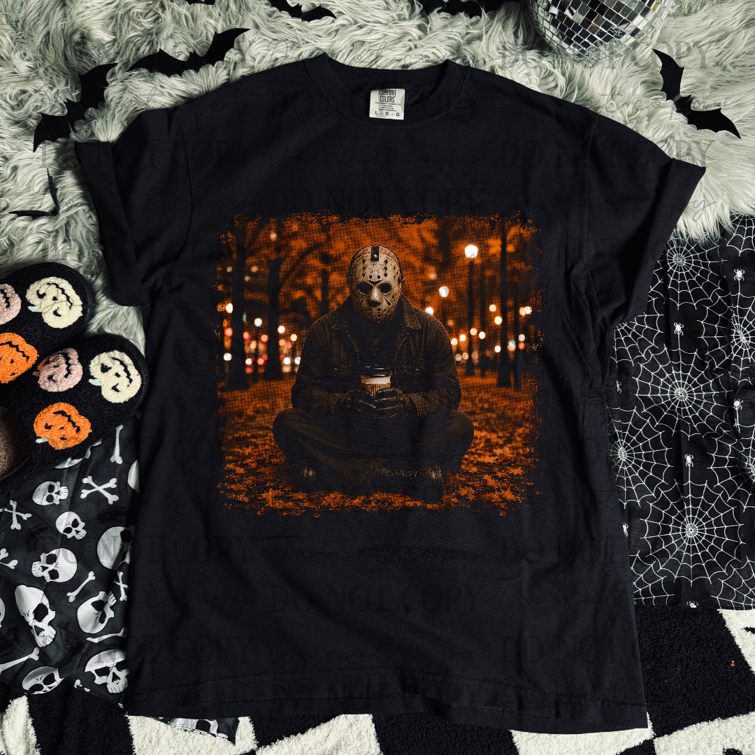 Jason fall leaves with coffee (STD) DTF Transfers