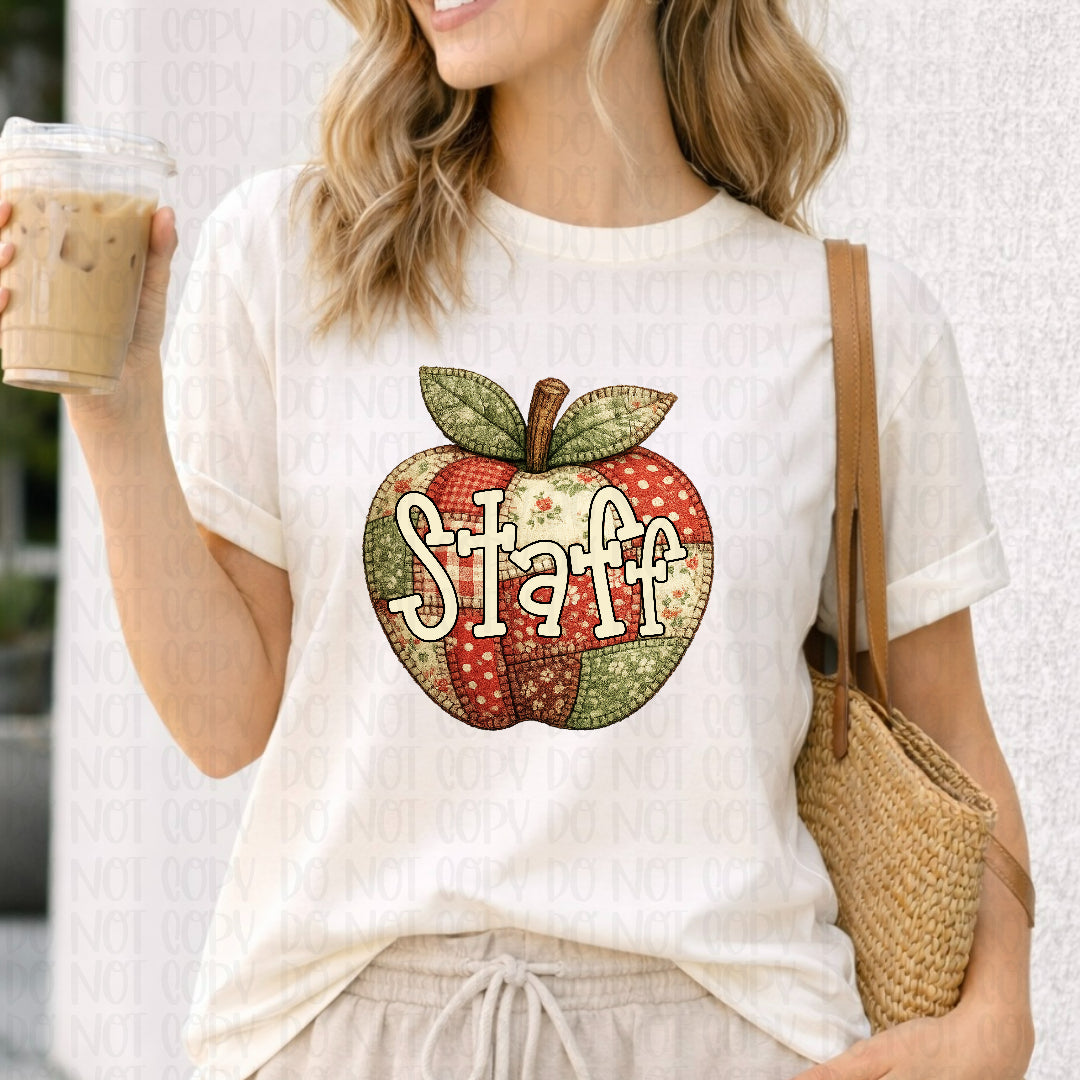 Staff patchwork apple (City) DTF Transfer