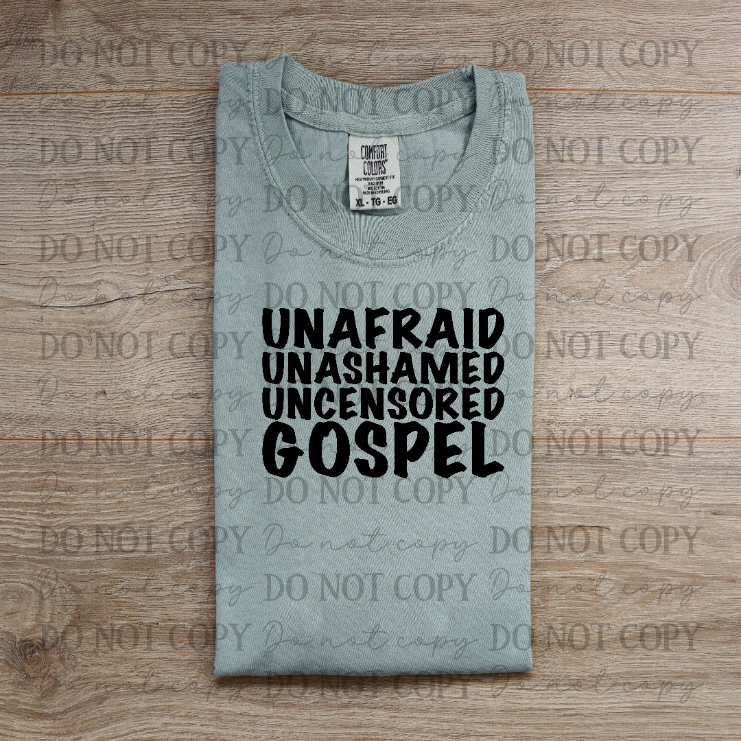 Unafraid Gospel Black (Vehement) DTF transfer