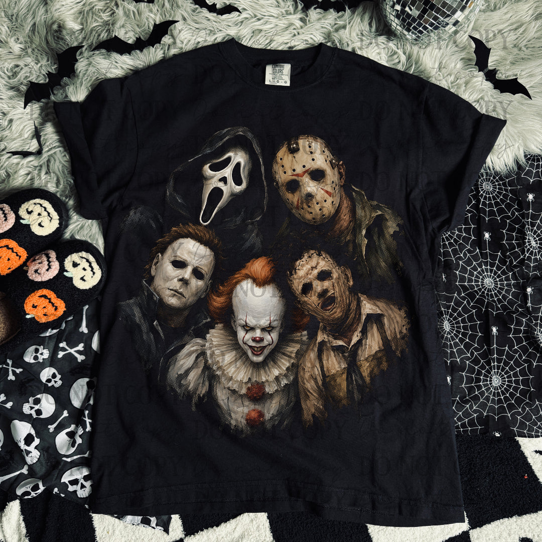 5 horror guys in circle (STD) DTF Transfers