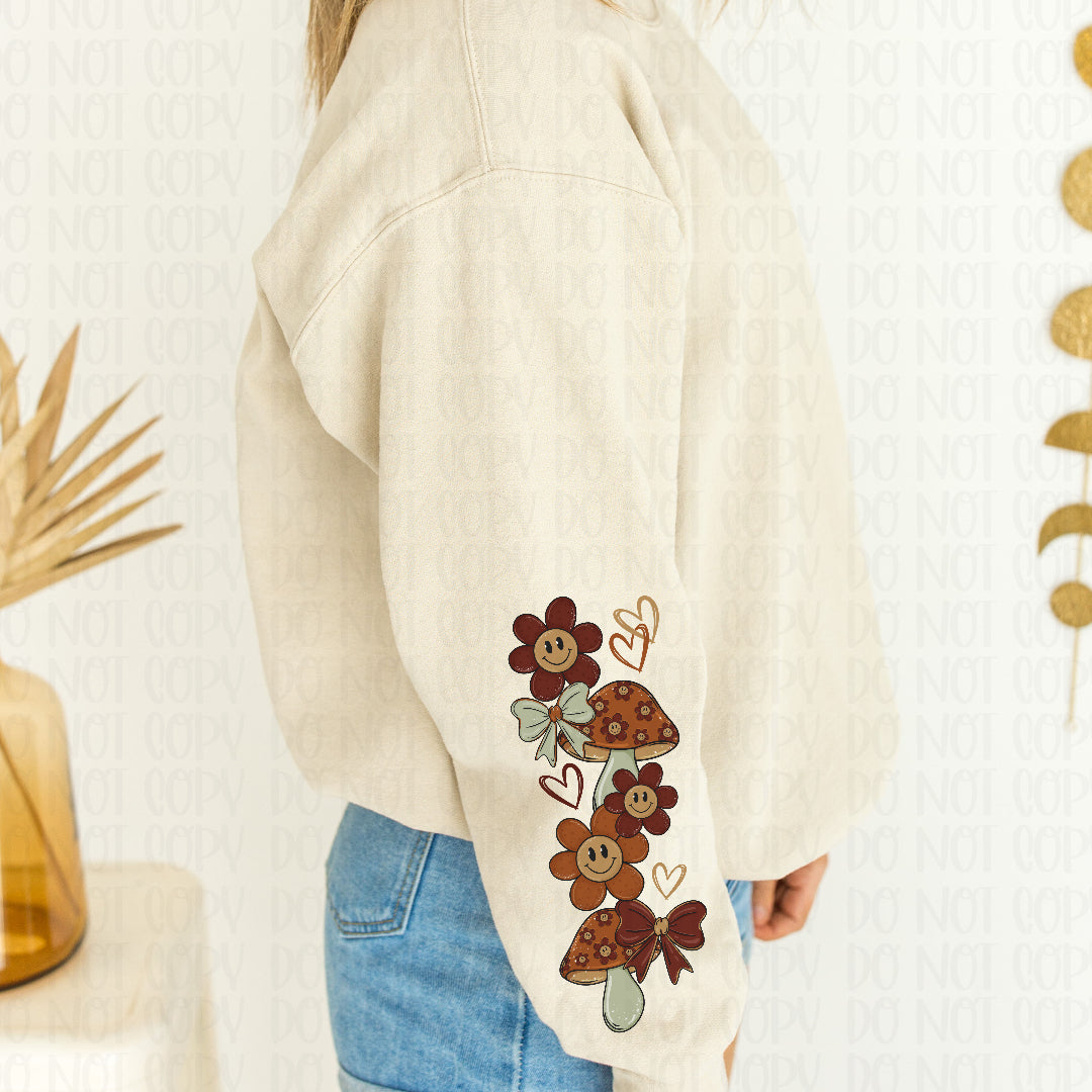 Happy flowers and mushrooms sleeve (Mymark) DTF Transfer
