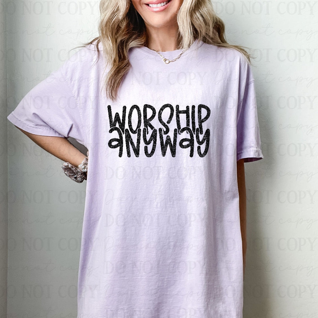 Worship anyways black (Scarlow) DTF Transfer