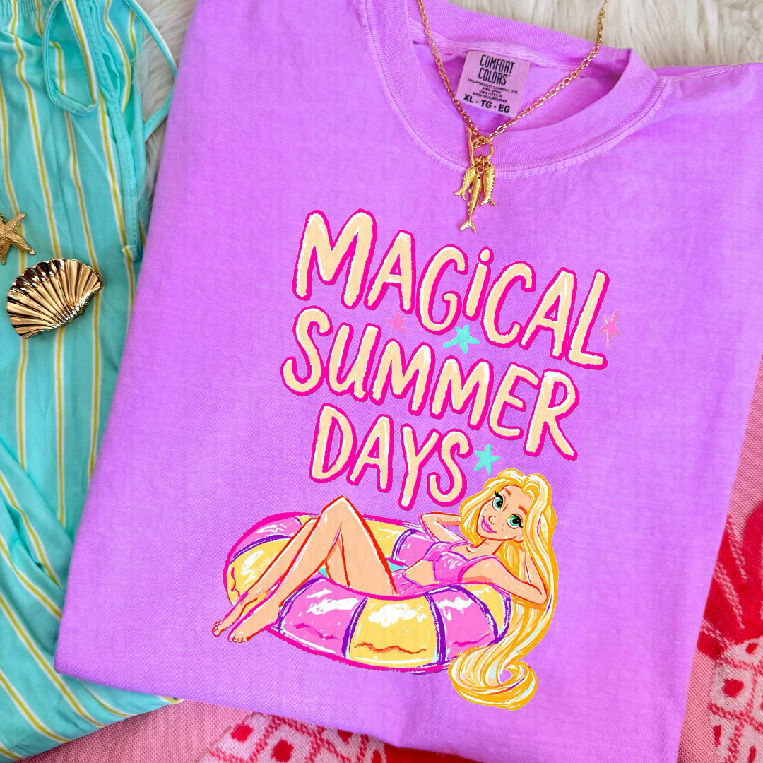 Magical summer days princess blonde hair (SSD) DTF Transfer