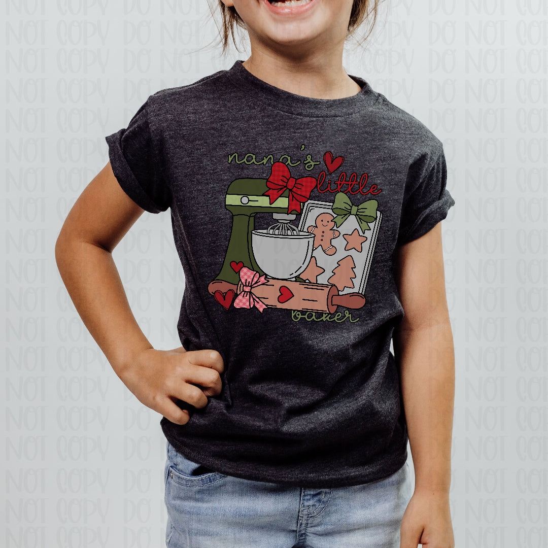Nana's little baker mixer gingerbread and rolling pin (Ink) DTF Transfer