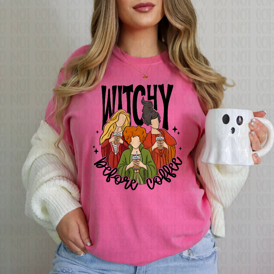 Witchy before coffee SS (OHDD) DTF transfer