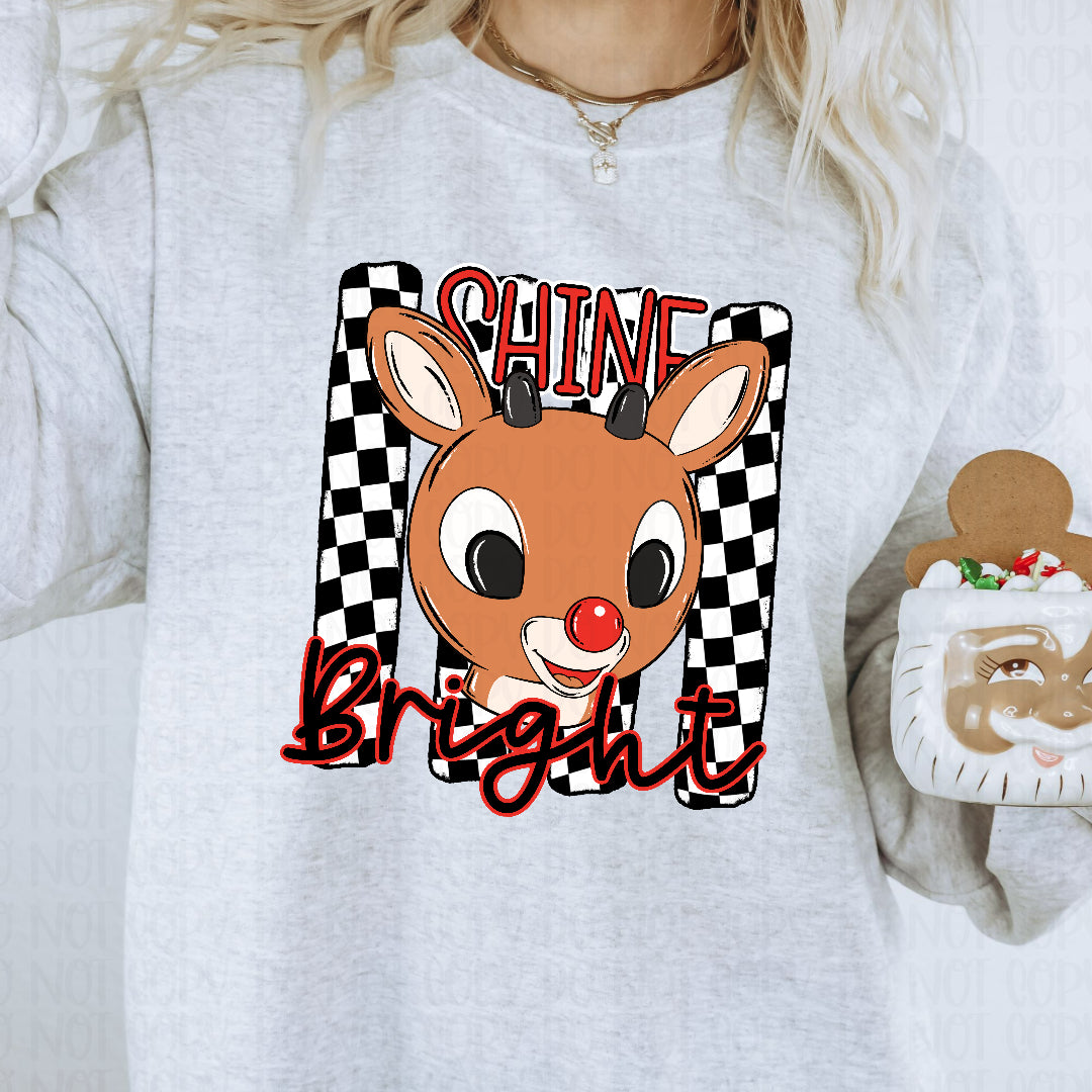 Shine bright reindeer (C's) DTF Transfer
