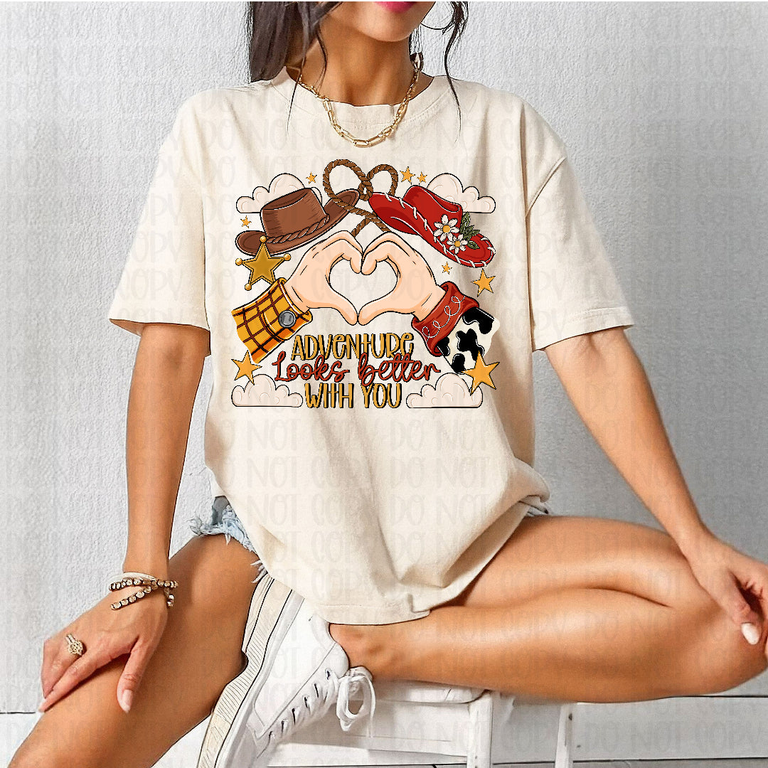Adventure looks better with you cowboy and cowgirl (Cstage) DTF Transfer