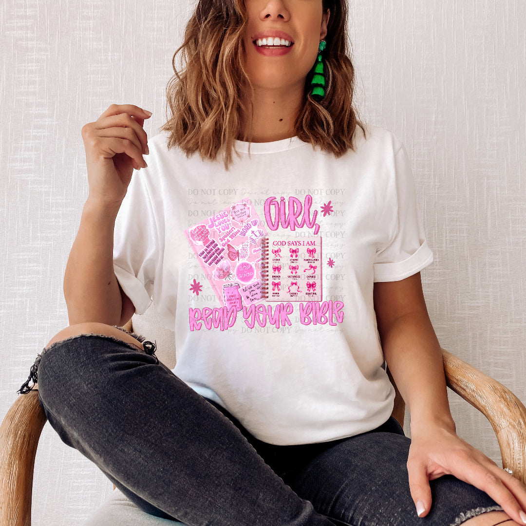 Girl read your bible PINK (OHDD) DTF Transfer
