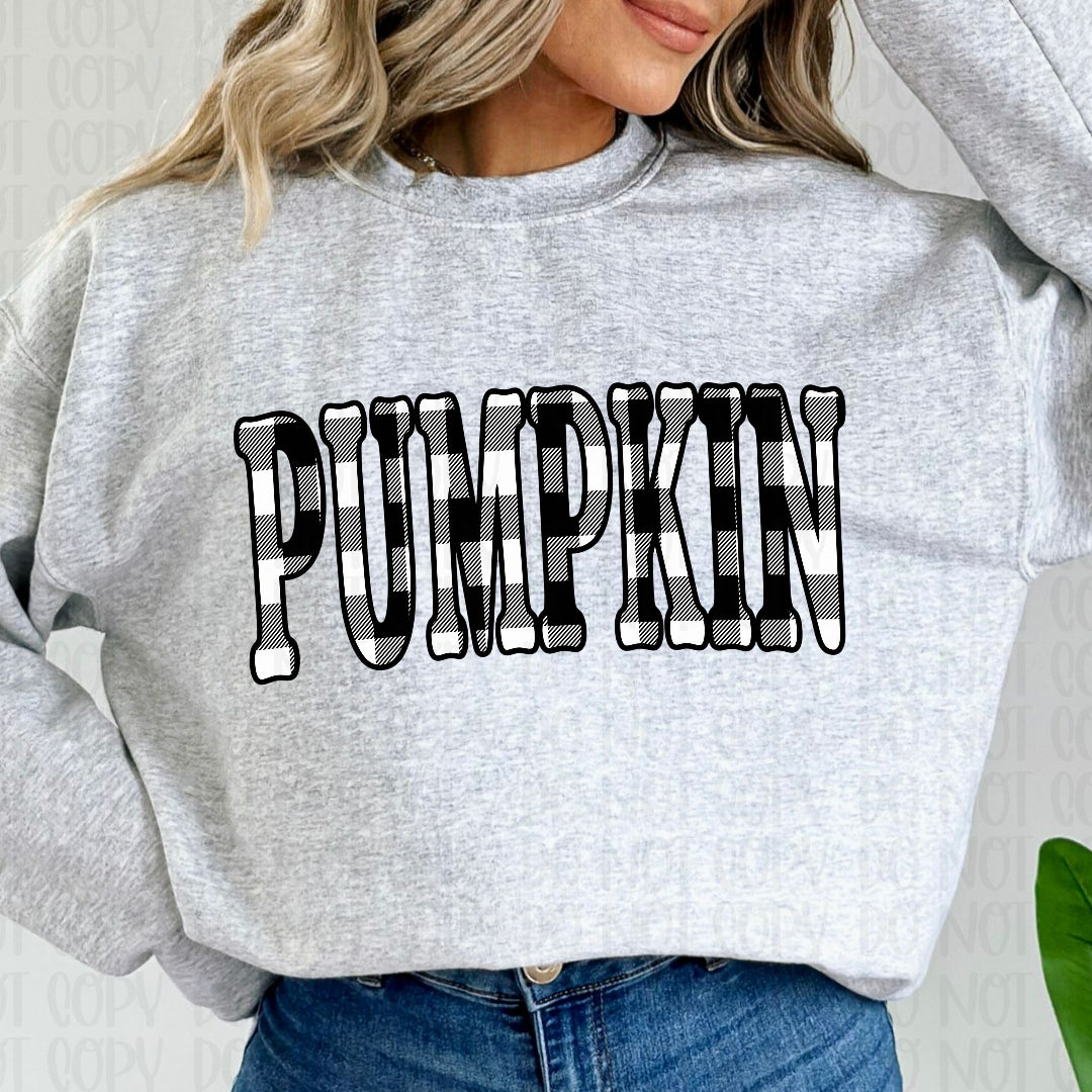 Pumpkin BW plaid (CC) DTF Transfer