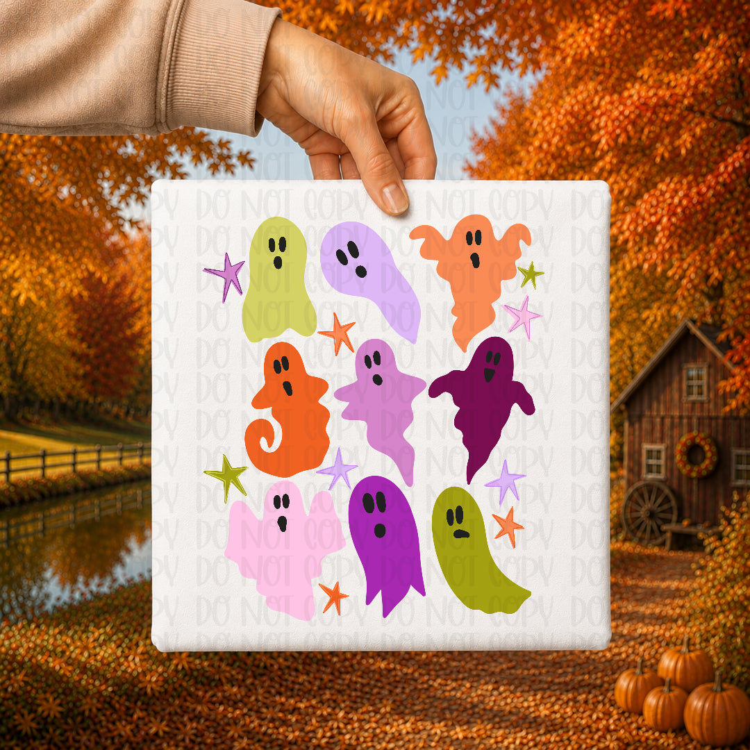 Colorful ghosts DTF Transfer