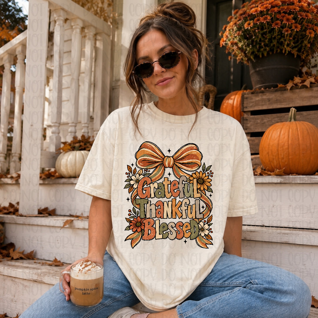 Greatful thankful blessed bow (Texasgal) DTF Transfer