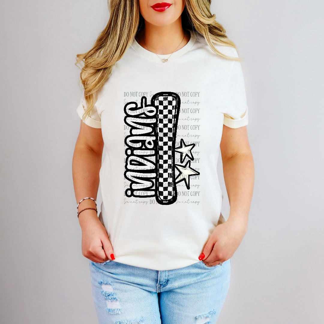 indians checker crush initial (Caplinger) DTF Transfer