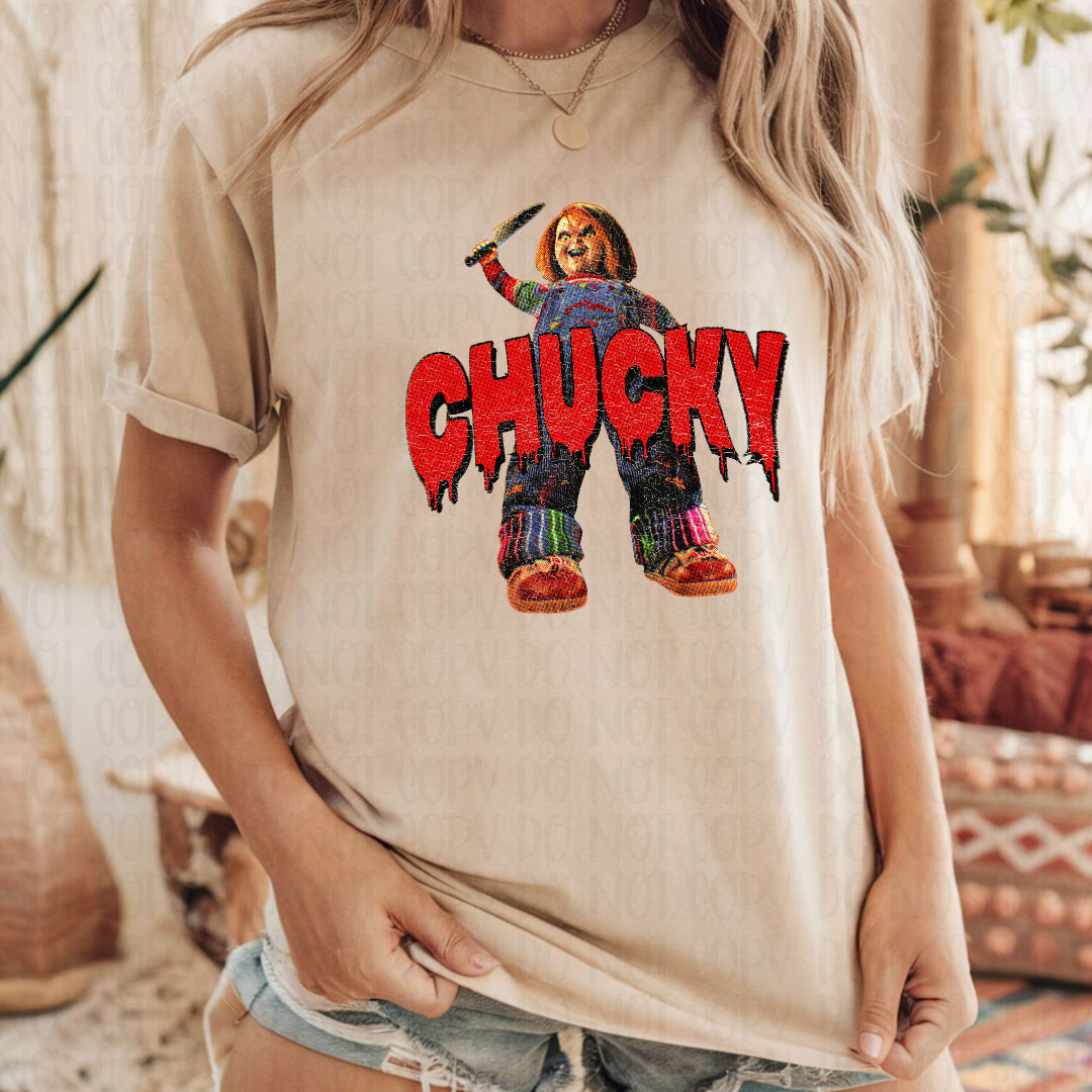 Chuck with knife grungy (Scarlow) DTF Transfer