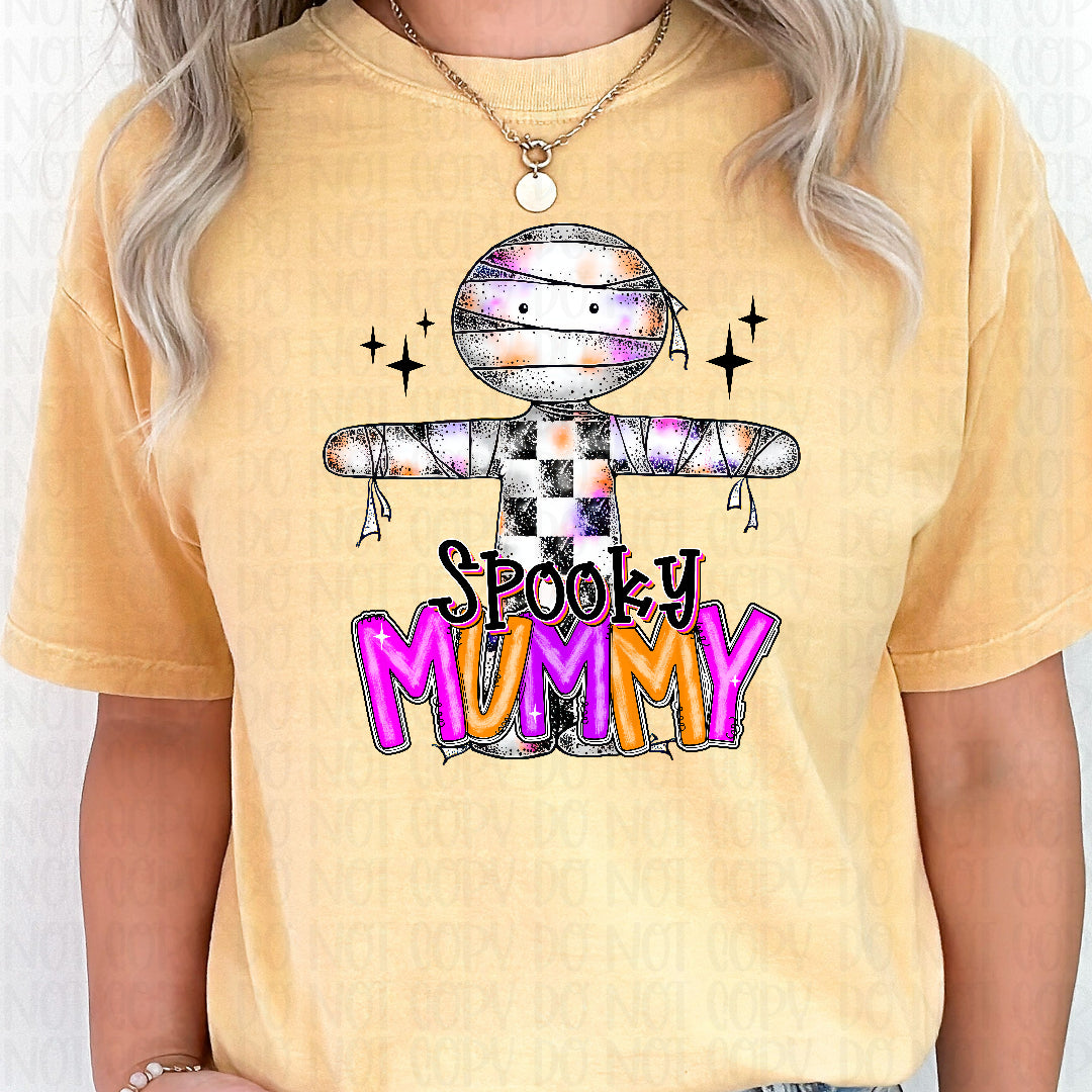 Spooky mummy purple and orange (Texas Gal) DTF transfer