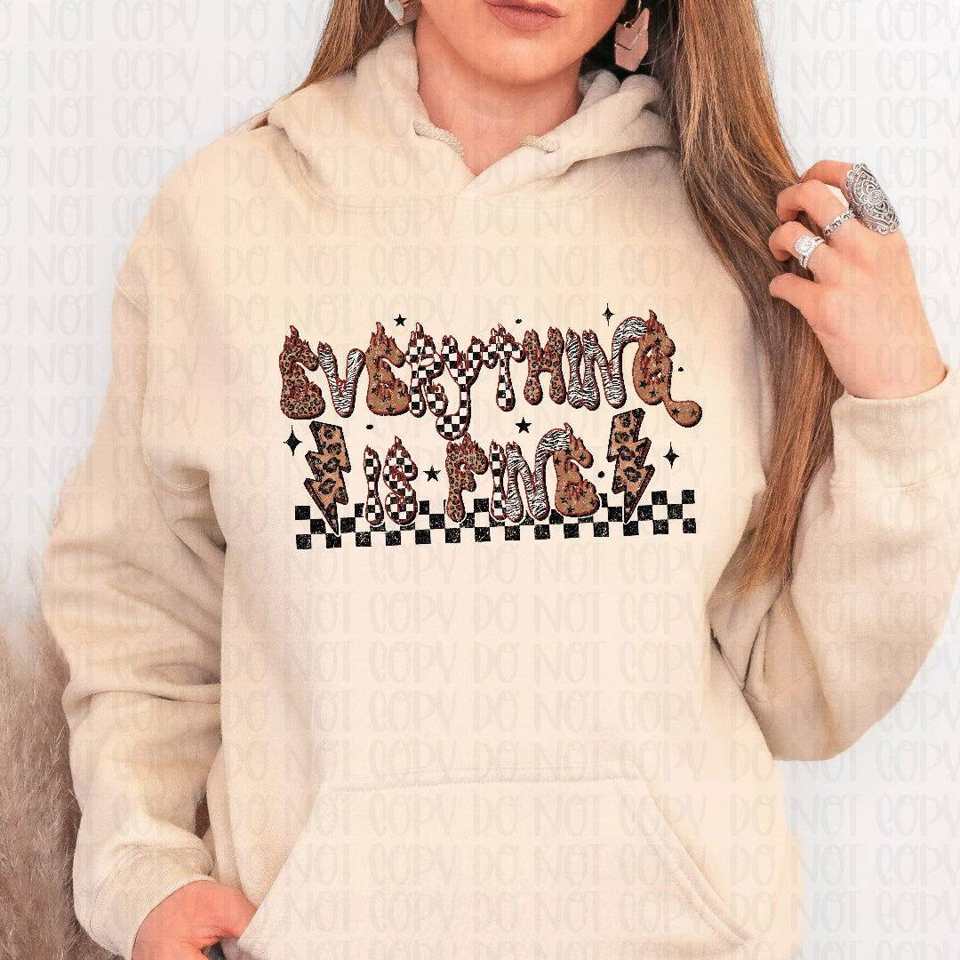 Everything is fine leopard and zebra (Scarlow) DTF Transfer