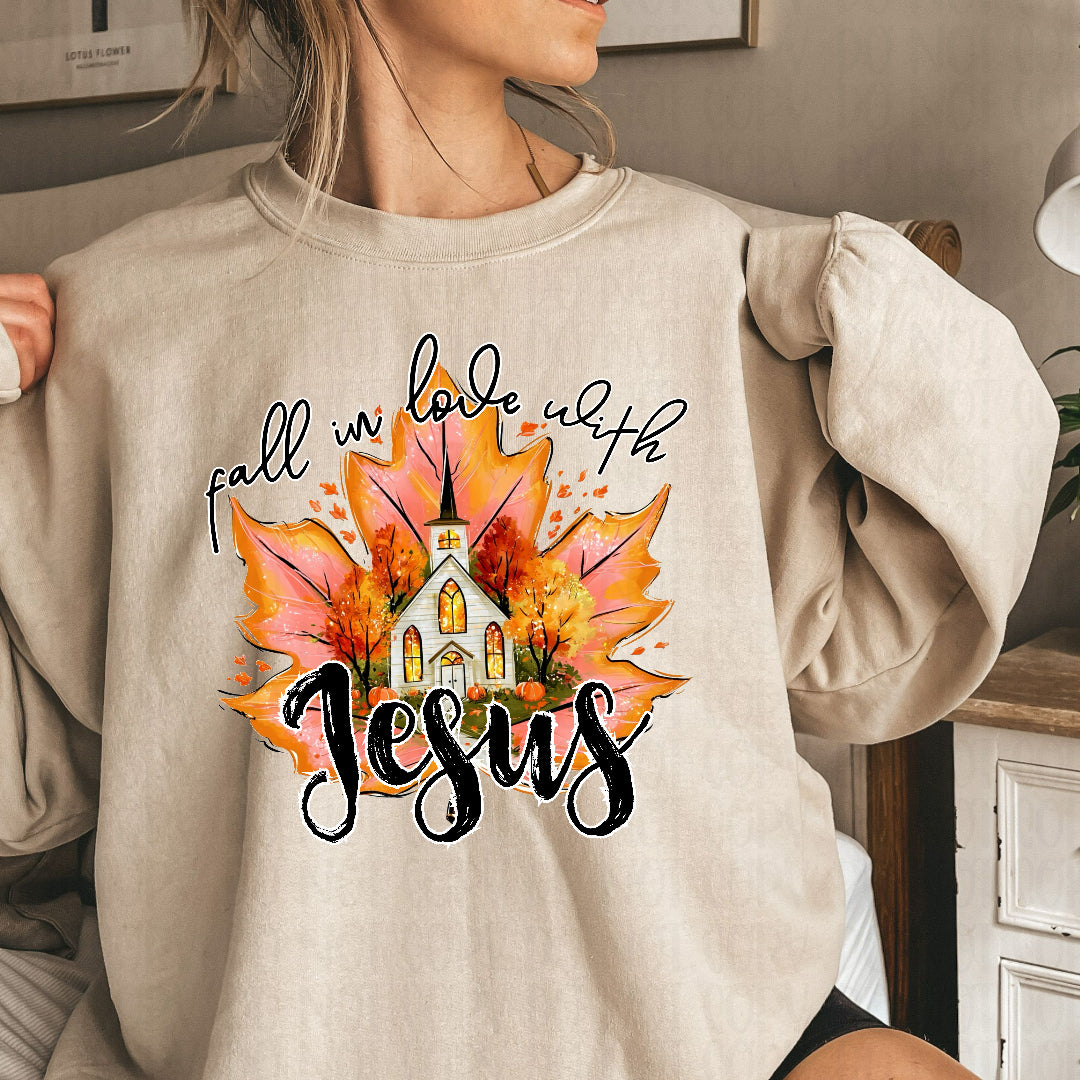 Fall in love with Jesus leaf (SSD) Sunday Special DTF transfer