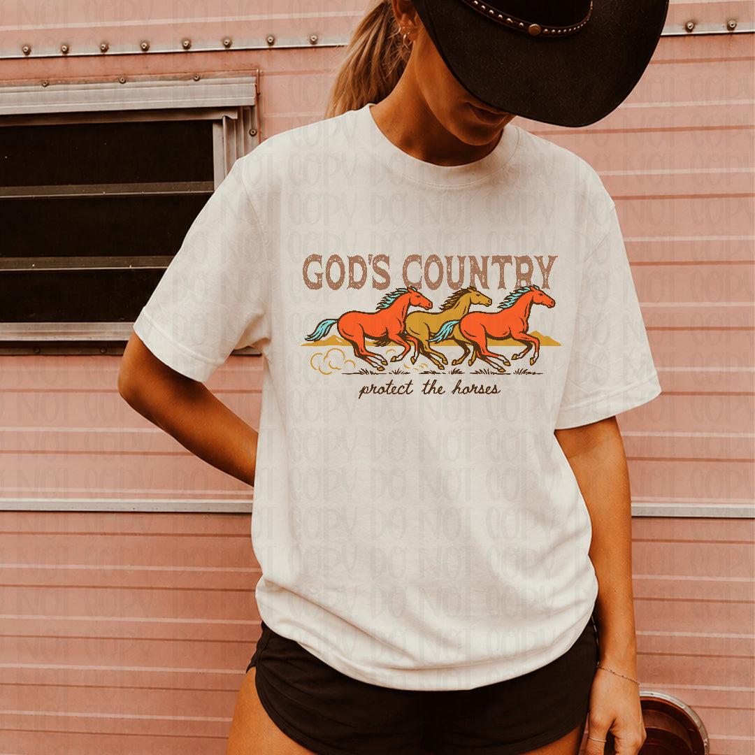 God's country horses running (Saved) DTF Transfer
